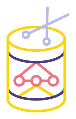 Davullar web simgesi, vektör illüstrasyonu