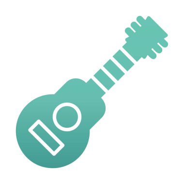 Basit düz gitar simgesi vektör illüstrasyon tasarımı