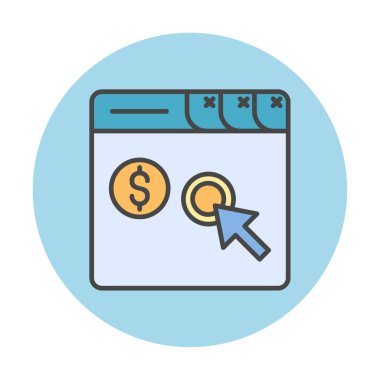 Her Tıklama simgesine Öde, vektör illüstrasyonu