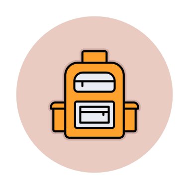 Sırt çantası düz simge vektör çizimi