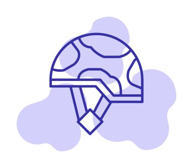 Askeri miğfer vektör renk çizgisi simgesi