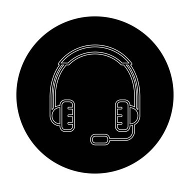 kulaklıklar düz simge, vektör illüstrasyonu