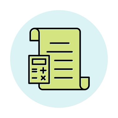 Basit muhasebe simgesi, vektör illüstrasyonu