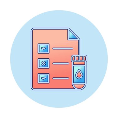 Tıbbi Test Raporu ikon vektör illüstrasyonu 