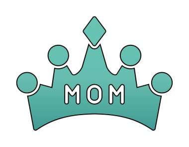 Anne tacı simgesi, vektör illüstrasyonu 