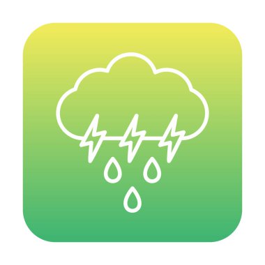 Gök gürültülü yağmurlu bulut sembolü, hava durumu ikonu, vektör illüstrasyonu 