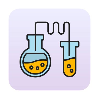 Test tüplü kimya laboratuvarı. Kimya konsepti                                             