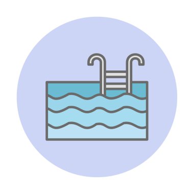  yüzme havuzu ikonu vektör illüstrasyonu