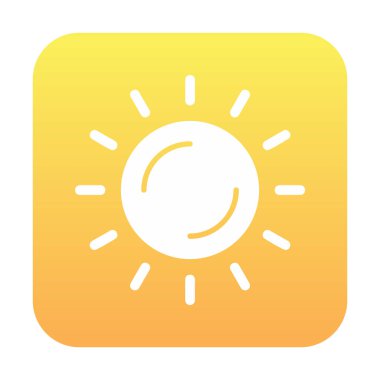 Güneş düz simge vektör çizim