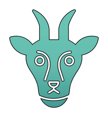 Keçi başı düz vektör simgesi 