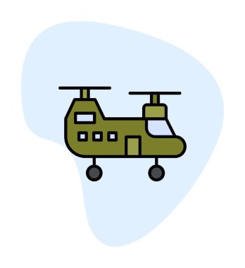 Askeri Heliciopter vektör ikonu. biçim düzdür  