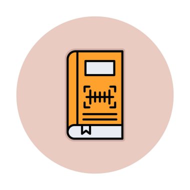 Barkod simgesi olan kitabın vektör illüstrasyonu  