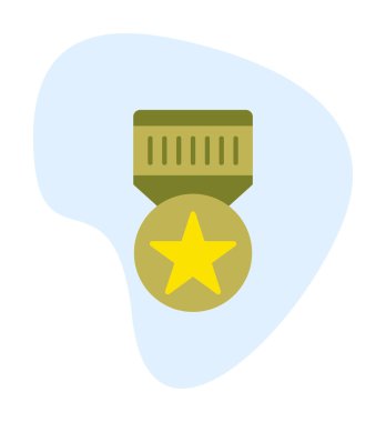 Moda düz renkli madalya ikonu. ödül rozeti