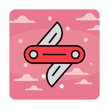 İsviçre bıçak ikonu vektörü beyaz arkaplanda izole edildi 