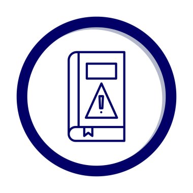 kitap uyarısı ünlem işareti vektör düz renk simgesi ile