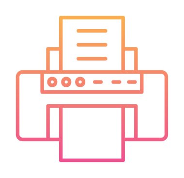 Yazıcı simgesi vektör illüstrasyonu