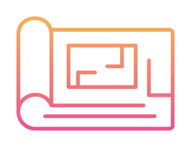 harita düz simgesi, vektör illüstrasyonu