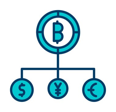 Bitcoin şifreleme simgesi vektörü. düz renk sembolü çizimi. izole resim