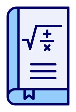 Matematik kitabı. Web simgesi basit illüstrasyon                         