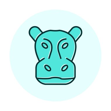 Hippopotamus baş ikon vektör çizimi