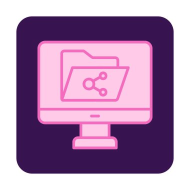 Basit Dosya Paylaşımı simgesi, vektör illüstrasyonu