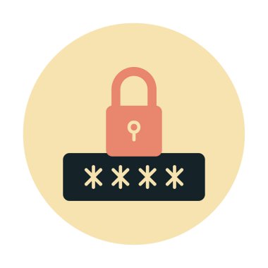 Basit Parola simgesi, vektör illüstrasyonu