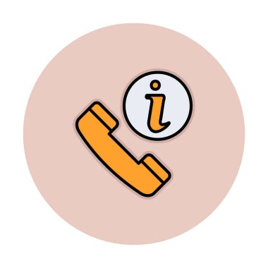 Basit çağrı bilgi simgesi, vektör illüstrasyonu