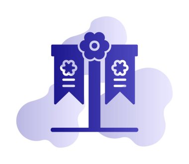 Festival bayrak simgesi, vektör illüstrasyonu