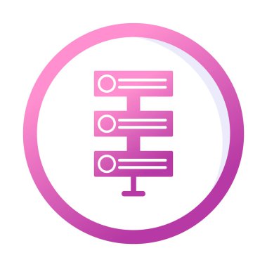 Ağ sunucu simgesinin vektör illüstrasyonu. Veritabanı basit simgesi 