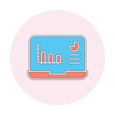 Dizüstü bilgisayar simgesindeki Analizlerin vektör çizimi