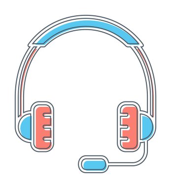 kulaklıklar düz simge, vektör illüstrasyonu