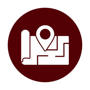 Konum iğnesi, vektör illüstrasyonlu harita simgesi