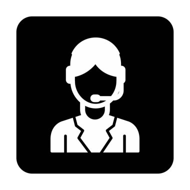 Basit Müşteri Hizmeti Temsilcisi simgesi, vektör illüstrasyonu