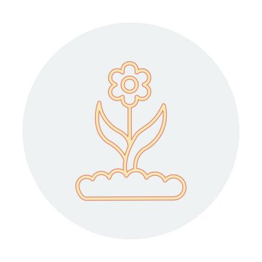  düz çiçek vektör simgesi. dizayn