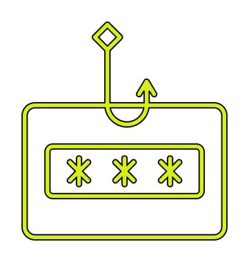 Basit düz phishing çizgisi vektör çizimi 