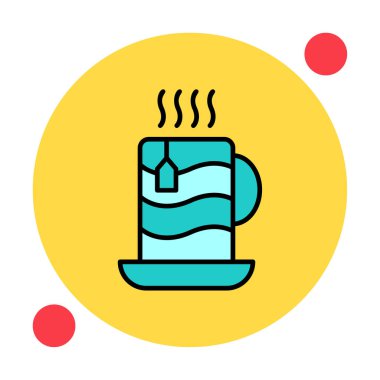 çay fincanı simgesi, vektör illüstrasyonu