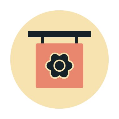 Basit çiçek simgesi, vektör illüstrasyonu