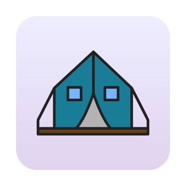 çadır simgesi, vektör çizimi  