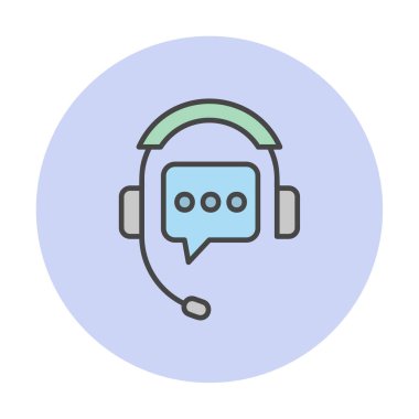 Basit Destek Hizmetleri simgesi, vektör illüstrasyonu