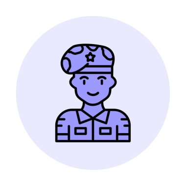 asker web simgesi, vektör illüstrasyonu 