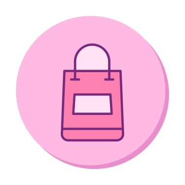 Alışveriş poşeti simgesi, vektör illüstrasyonu basit tasarım