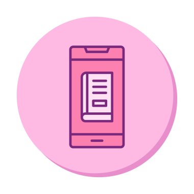 çevrimiçi kitap simgesi, vektör illüstrasyonu 