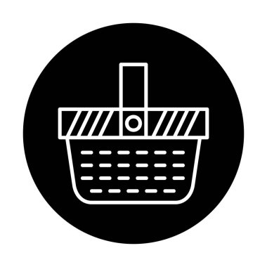 piknik sepeti web simgesi, vektör illüstrasyonu 