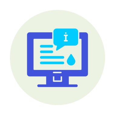 Bilgi vektörü illüstrasyonlu bilgisayar ekranı, simge ögesi biçimi