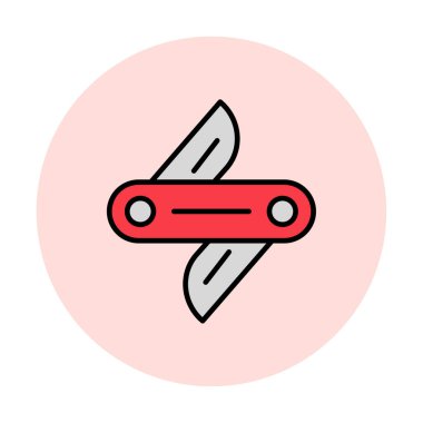 İsviçre bıçak ikonu vektörü beyaz arkaplanda izole edildi 