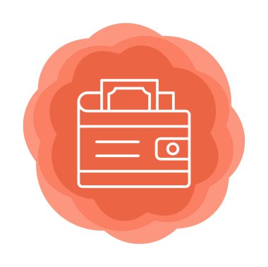 Basit cüzdan. simge vektör illüstrasyon tasarımı