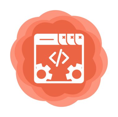 Basit programlama kodu optimizasyon simgesi, vektör illüstrasyonu