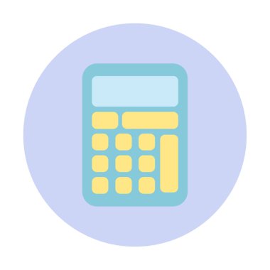 Beyaz arkaplanda hesap makinesi simgesi vektör çizimi 