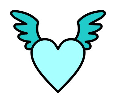 Melek Kalbi ikonu, vektör illüstrasyonu 