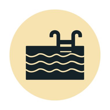  yüzme havuzu ikonu vektör illüstrasyonu